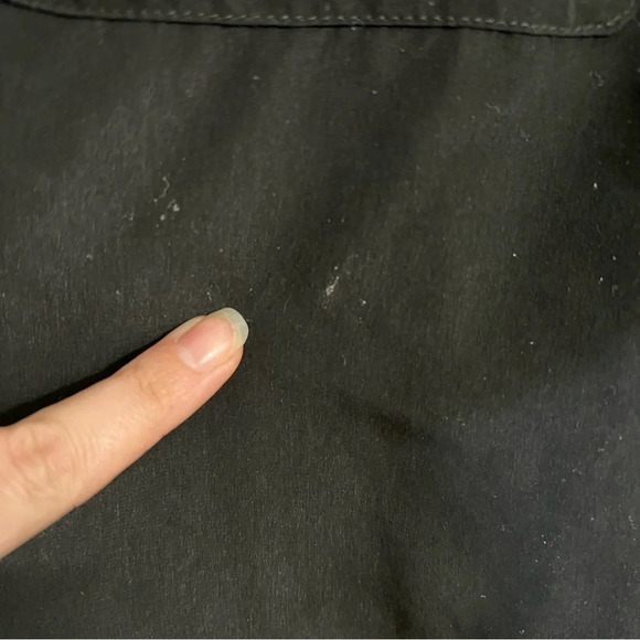 Lane Bryant Black Button Up Blouse Size 18 20 Long Roll Tab Sleeves Pockets Top - Picture 5 of 6